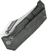 Kubey Hamster Framelock Flame Ti KU402C - Flame Textured Titanium Handle With Satin 14C28N Clip Point Blade by Kubey