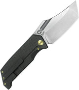 Kubey Hamster Framelock BW Ti KU402D - Satin Clip Point Blade With BlackWash Titanium Handle by Kubey