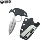 Kubey Cavy Push Dagger KU403A - Double Edge 14C28N Sandvik Blade With Black G10 Handle And Kydex Sheath by Kubey