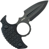 Kubey Cavy Push Dagger - Black Stonewash 14C28N Sandvik Stainless Spear Point With G10 Handle And Kydex Sheath by Kubey