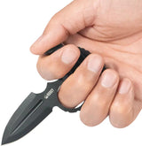 Kubey Cavy Push Dagger - Black Stonewash 14C28N Sandvik Stainless Spear Point With G10 Handle And Kydex Sheath by Kubey