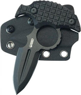 Kubey Cavy Push Dagger - Black Stonewash 14C28N Sandvik Stainless Spear Point With G10 Handle And Kydex Sheath by Kubey