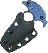 Kubey Cavy Push Dagger - Blue G10 Handle With Finger Ring Full Tang 14C28N Sandvik Steel Kydex Sheath by Kubey