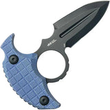 Kubey Cavy Push Dagger - Blue G10 Handle With Finger Ring Full Tang 14C28N Sandvik Steel Kydex Sheath by Kubey