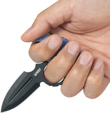 Kubey Cavy Push Dagger - Blue G10 Handle With Finger Ring Full Tang 14C28N Sandvik Steel Kydex Sheath by Kubey