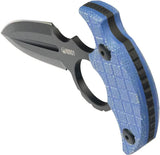 Kubey Cavy Push Dagger - Blue G10 Handle With Finger Ring Full Tang 14C28N Sandvik Steel Kydex Sheath by Kubey