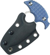 Kubey Cavy Push Dagger - Blue G10 Handle With 14C28N Sandvik Stainless Double Edge Blade Finger Ring by Kubey