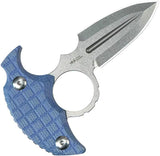 Kubey Cavy Push Dagger - Blue G10 Handle With 14C28N Sandvik Stainless Double Edge Blade Finger Ring by Kubey