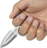 Kubey Cavy Push Dagger - Blue G10 Handle With 14C28N Sandvik Stainless Double Edge Blade Finger Ring by Kubey
