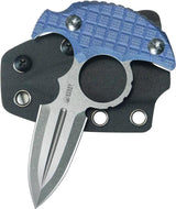 Kubey Cavy Push Dagger - Blue G10 Handle With 14C28N Sandvik Stainless Double Edge Blade Finger Ring by Kubey