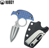 Kubey Cavy Push Dagger - Blue G10 Handle With 14C28N Sandvik Stainless Double Edge Blade Finger Ring by Kubey