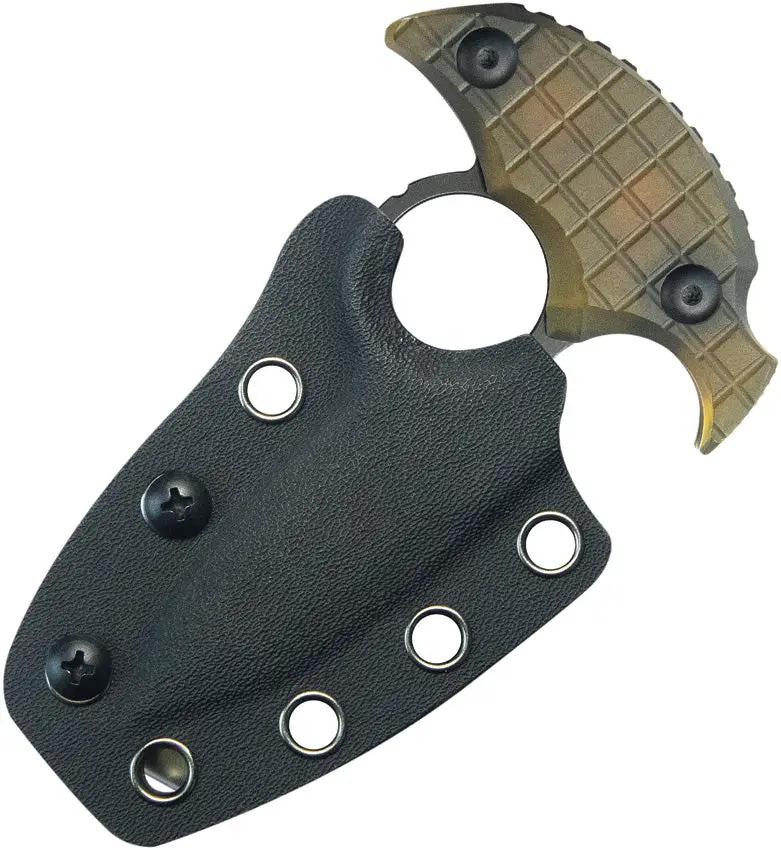Kubey Cavy Push Dagger Ultem BSW KU403E - 2.25in 14C28N Sandvik Spear Point Double Edge Blade, Full Tang by Kubey