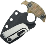Kubey Cavy Push Dagger Ultem BSW KU403E - 2.25in 14C28N Sandvik Spear Point Double Edge Blade, Full Tang by Kubey