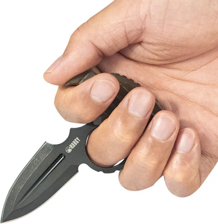 Kubey Cavy Push Dagger Ultem BSW KU403E - 2.25in 14C28N Sandvik Spear Point Double Edge Blade, Full Tang by Kubey
