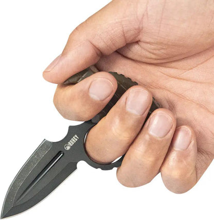 Kubey Cavy Push Dagger Ultem BSW KU403E - 2.25in 14C28N Sandvik Spear Point Double Edge Blade, Full Tang by Kubey
