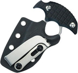 Kubey Stheno Push Dagger - Stonewash 14C28N Blade With Black G10 Handle Full Tang Finger Ring Kydex Sheath by Kubey
