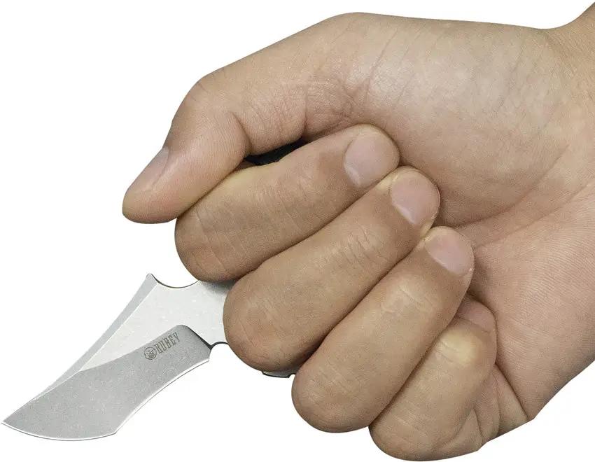 Kubey Stheno Push Dagger - Stonewash 14C28N Blade With Black G10 Handle Full Tang Finger Ring Kydex Sheath by Kubey