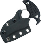 Kubey Stheno Push Dagger - Stonewash 14C28N Blade With Black G10 Handle Full Tang Finger Ring Kydex Sheath by Kubey