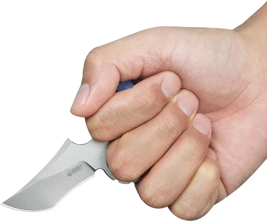Kubey Stheno Push Dagger KU404D - Blue Micarta Handle, Full Tang, Finger Ring, Kydex Sheath by Kubey