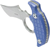 Kubey Stheno Push Dagger KU404D - Blue Micarta Handle, Full Tang, Finger Ring, Kydex Sheath by Kubey