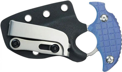 Kubey Stheno Push Dagger KU404D - Blue Micarta Handle, Full Tang, Finger Ring, Kydex Sheath by Kubey