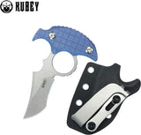 Kubey Stheno Push Dagger KU404D - Blue Micarta Handle, Full Tang, Finger Ring, Kydex Sheath by Kubey