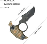 Kubey Stheno Push Dagger Ultem - 14C28N Sandvik Blade Full Tang With Finger Ring by Kubey