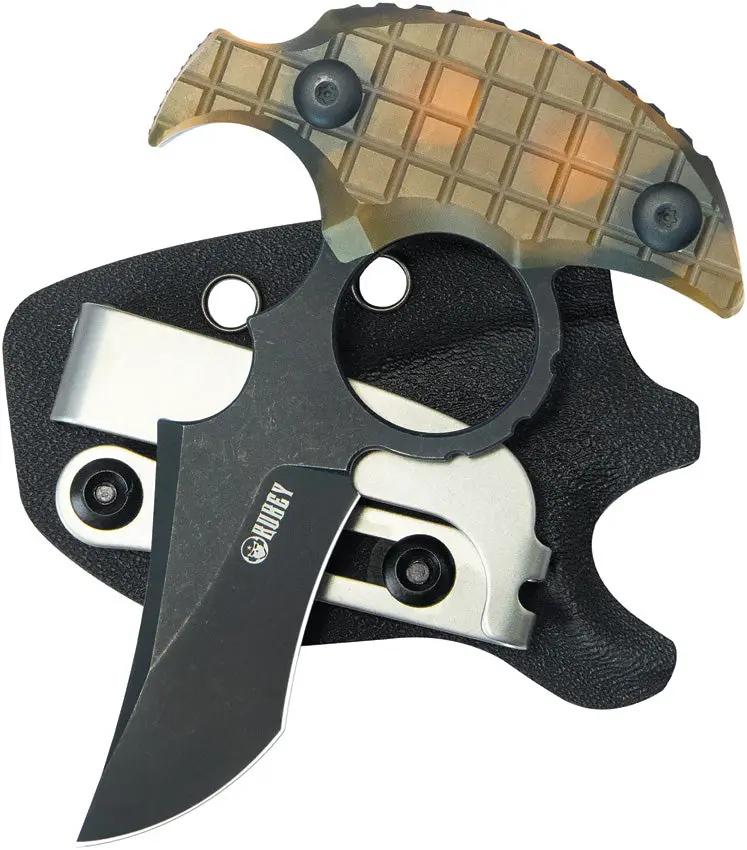 Kubey Stheno Push Dagger Ultem - 14C28N Sandvik Blade Full Tang With Finger Ring by Kubey