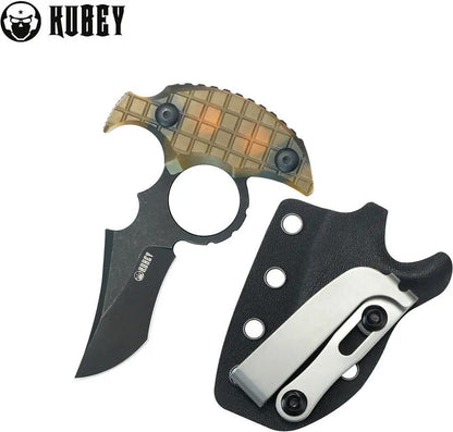 Kubey Stheno Push Dagger Ultem - 14C28N Sandvik Blade Full Tang With Finger Ring by Kubey