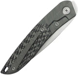 Kubey Spike Framelock Twill CF KB406B - Flame Anodized Titanium Handle With Twill Carbon Fiber Inlay by Kubey