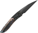 Kubey Spike Framelock Zircuti KB406C - DLC Coated M390 Wharncliffe Blade With Zircuti Inlay Titanium Handle by Kubey