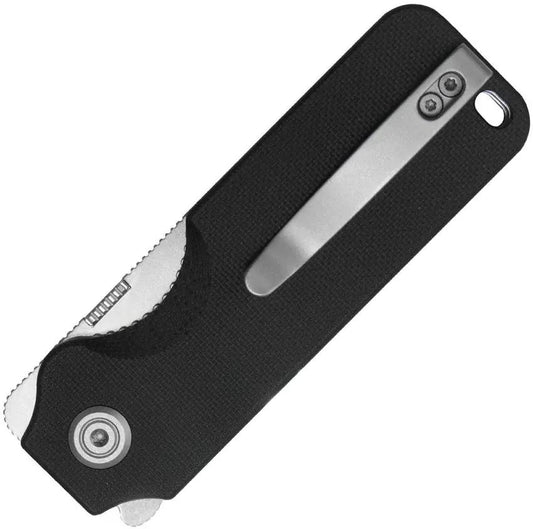 Kubey Boxer Linerlock - Black G10 Handle With Satin Finish 14C28N Sandvik Stainless Sheepsfoot Blade by Kubey