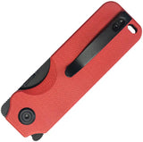 Kubey Boxer Linerlock KU407D Red G10 Handle 2.5 Inch BlackWash Sheepsfoot Blade 3.75 Inch Closed Pocket Clip by Kubey