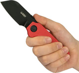 Kubey Boxer Linerlock KU407D Red G10 Handle 2.5 Inch BlackWash Sheepsfoot Blade 3.75 Inch Closed Pocket Clip by Kubey