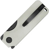 Kubey Boxer Linerlock White G10 KU407E - 3.75in Closed EDC Knife With 2.5in BlackWash 14C28N Sandvik Blade by Kubey
