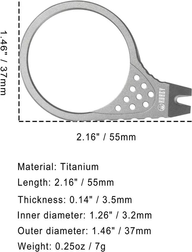 Kubey Pry Tool Gray KU410A - Titanium Construction With Finger Ring For Durable Precision Prying by Kubey