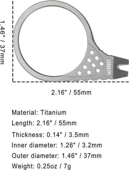 Kubey Pry Tool Gray KU410A - Titanium Construction With Finger Ring For Durable Precision Prying by Kubey