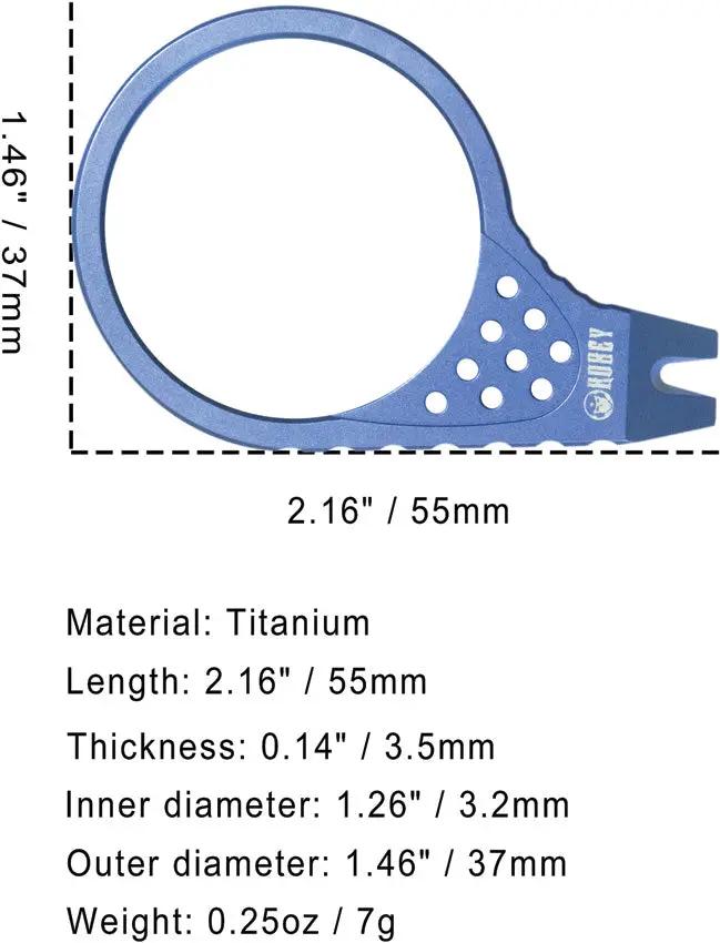 Kubey Pry Tool Blue Ti KU410B - Titanium Construction With Finger Ring For Easy Leverage by Kubey