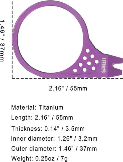 Kubey Pry Tool Purple Ti KU410E - Titanium Construction With Finger Ring Boxed Pry Tool by Kubey