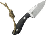 Kubey Bloom Fixed Blade Knife - 5.5 Inch Overall, 2.63 Inch Sandvik 14C28N Drop Point Blade, Black Micarta Handle by Kubey