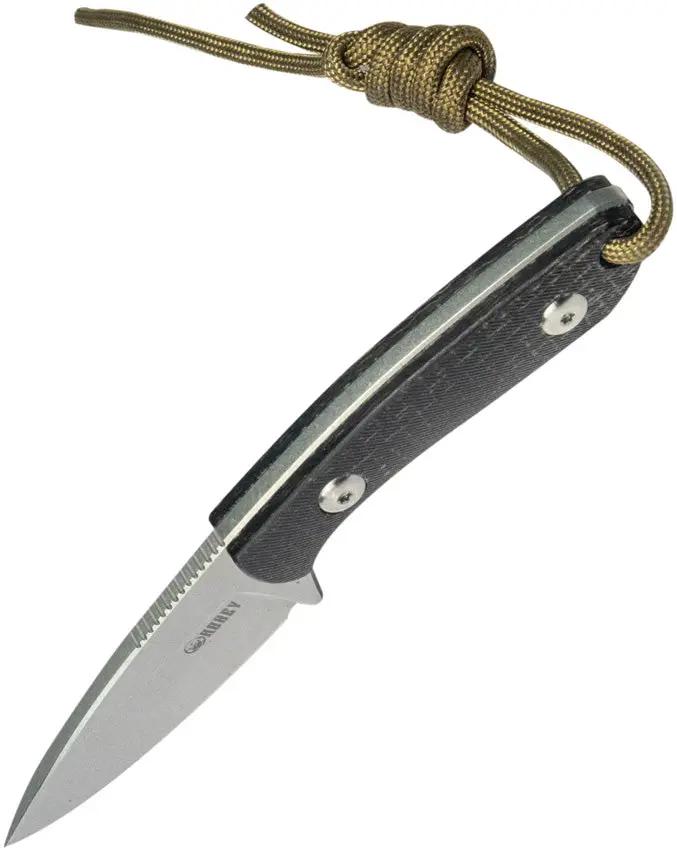 Kubey Bloom Fixed Blade Knife - 5.5 Inch Overall, 2.63 Inch Sandvik 14C28N Drop Point Blade, Black Micarta Handle by Kubey
