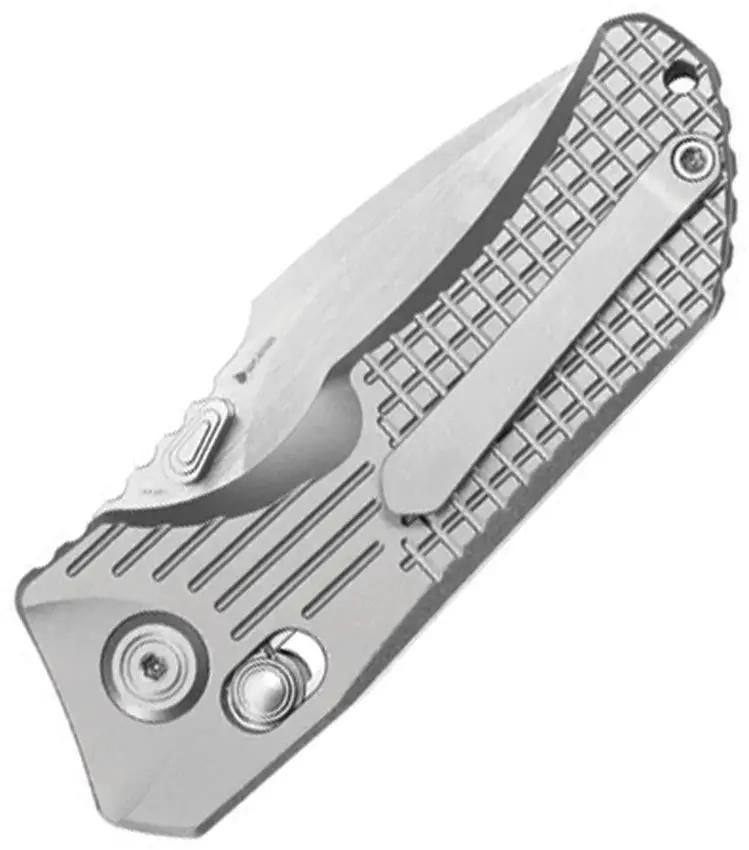 Kubey Jarpen Crossbar Lock Gray KB415A - 2.38in CPM S90V Drop Point Blade Titanium Handle by Kubey