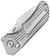 Kubey Jarpen Crossbar Lock Gray KB415A - 2.38in CPM S90V Drop Point Blade Titanium Handle by Kubey