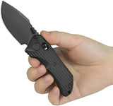 Kubey Jarpen Crossbar Lock DLC KB415C - Black DLC CPM S90V Drop Point Blade, Titanium Handle With Clip by Kubey