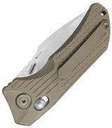 Kubey Jarpen Crossbar Lock Bronze KB415D - S90V Satin Drop Point Blade, Bronze Frag Pattern Titanium Handle by Kubey