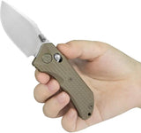 Kubey Jarpen Crossbar Lock Bronze KB415D - S90V Satin Drop Point Blade, Bronze Frag Pattern Titanium Handle by Kubey