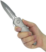 Kubey Urban Dagger Framelock Ti KB416A - Titanium Framelock Dagger With Bohler M390 Blade Satin False Edge by Kubey
