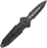 Kubey Urban Dagger Framelock DLC KB416C - M390 Dagger Blade, Black DLC Coated Titanium Handle by Kubey