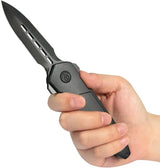 Kubey Urban Dagger Framelock DLC KB416C - M390 Dagger Blade, Black DLC Coated Titanium Handle by Kubey