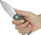 Kubey Tarus Framelock Flame KB418B - Flame Anodized Titanium Handle With Bohler M390 Drop Point Blade by Kubey